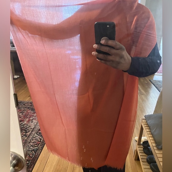 Orange/Rust Cashmere Scarf/Shawl - Picture 8 of 13